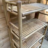 Foldable vintage bamboo bookcase
