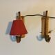 Paire d'appliques en bambou vintage
