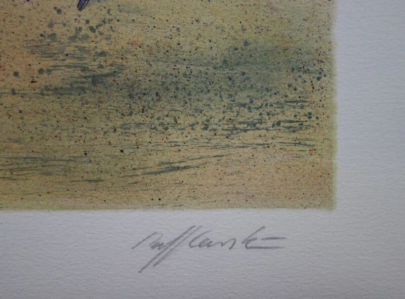 Rolf RAFFLEWSKI: Garden of Paris with a Kiss, original signed lithograph