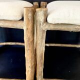 Duo tabourets bois d’olivier