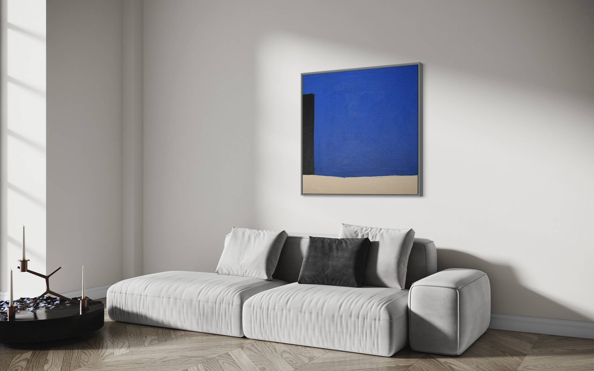 Blue trio original painting on stretched canvas 80x80
