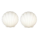 Pair of Opaline Glass Shell-Shaped Wall Lights from Limburg, Germany, 1970s