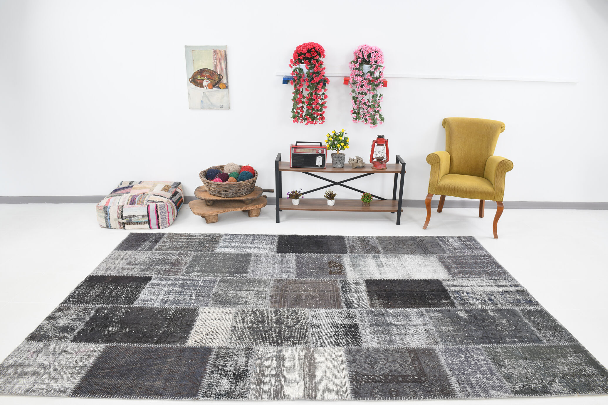 Turkish patchwork vintage rug