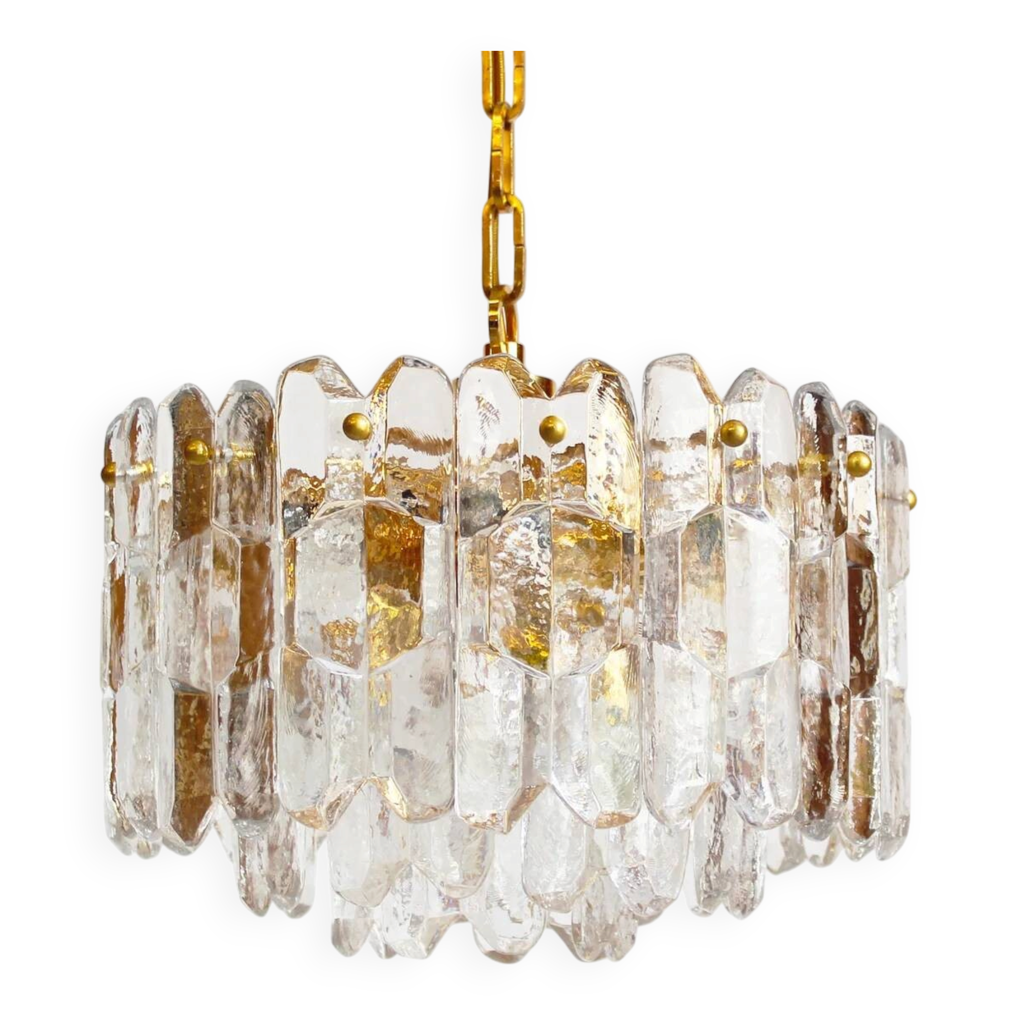 Murano glass and brass 'Palazzo' chandelier by Kalmar