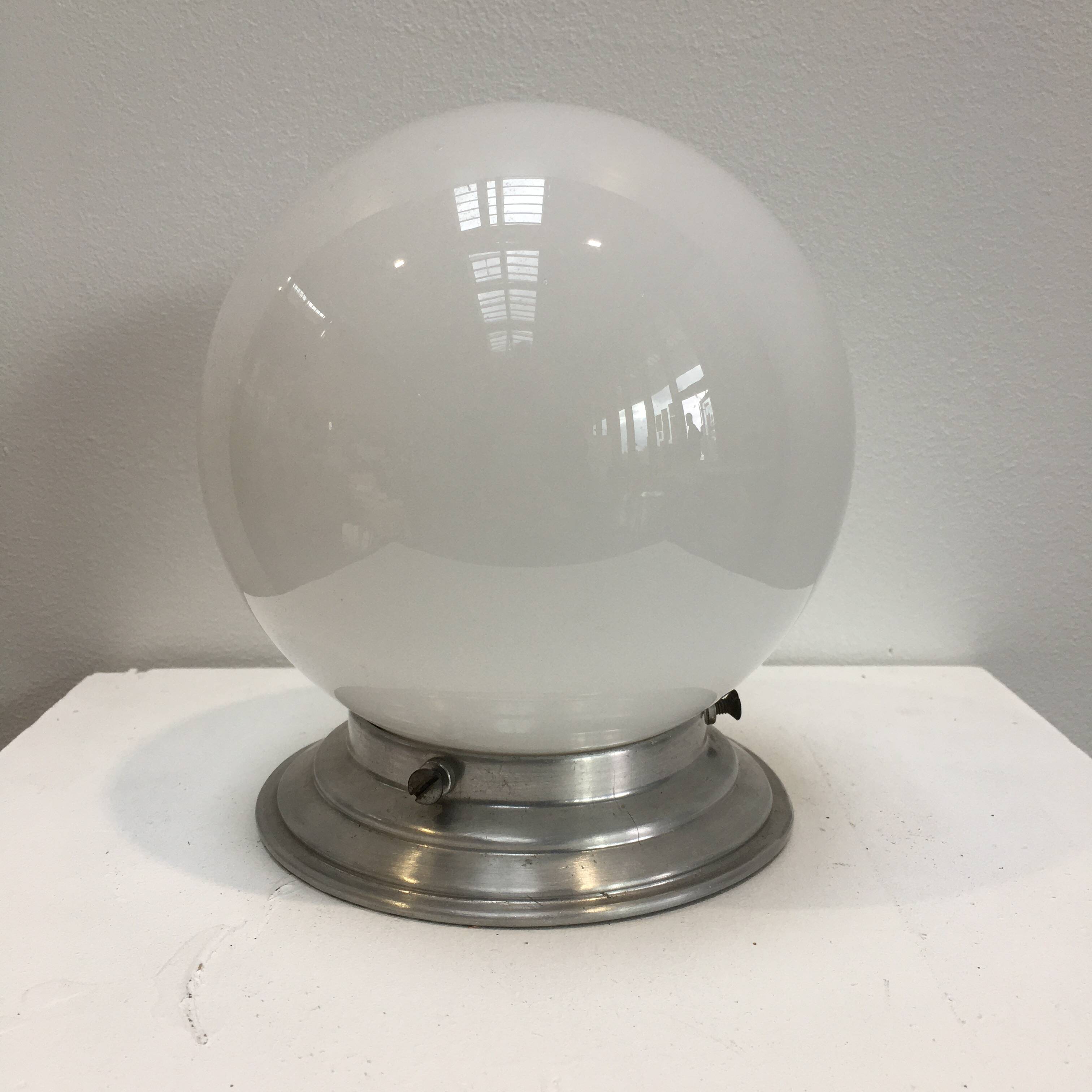 Opaline ball wall light