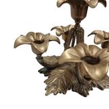 Mid-century 5-arm brass flower candlestick