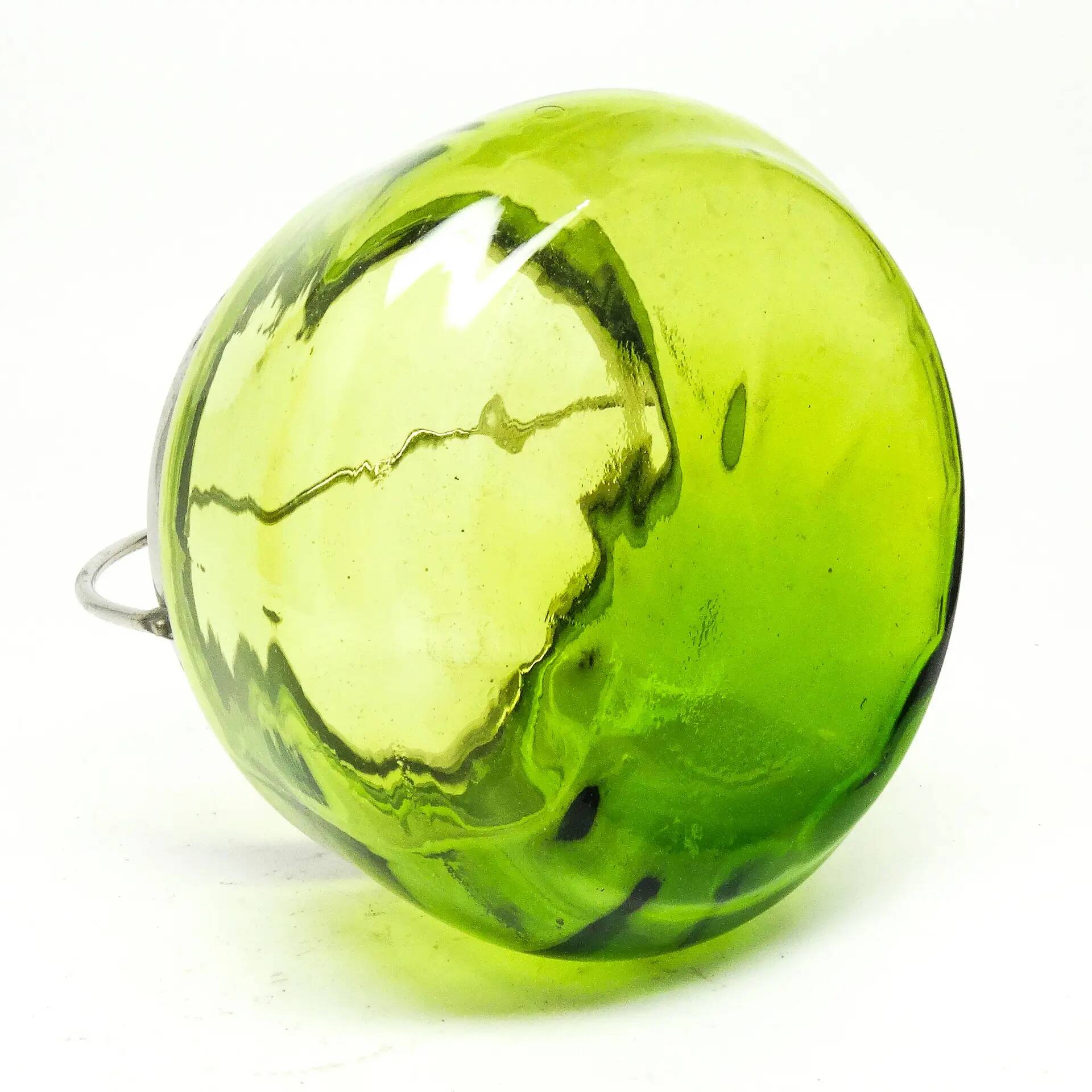 Sugar bowl, Art Nouveau, green glass, silver-plated brass, Sweden, early 20th century