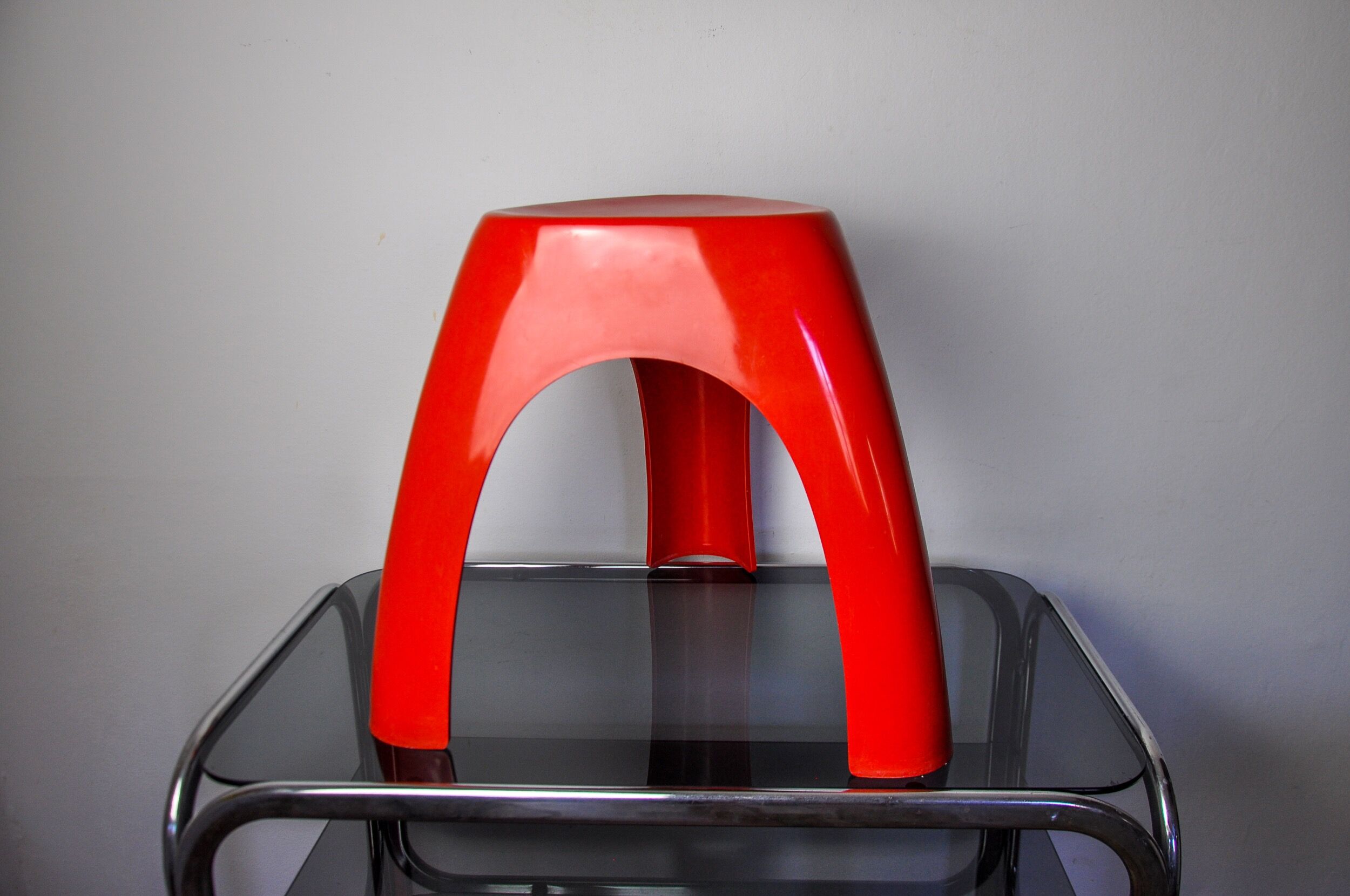 Red elephant stool by vilmer, spain, 1980