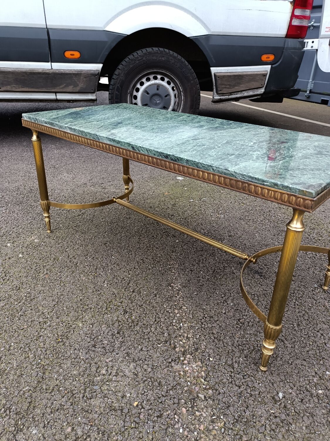 Table basse d'appoint plateau marbre ancien