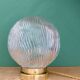 Vintage globe table lamp in ribbed glass