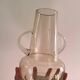 Amber brown transparent vase with handles
