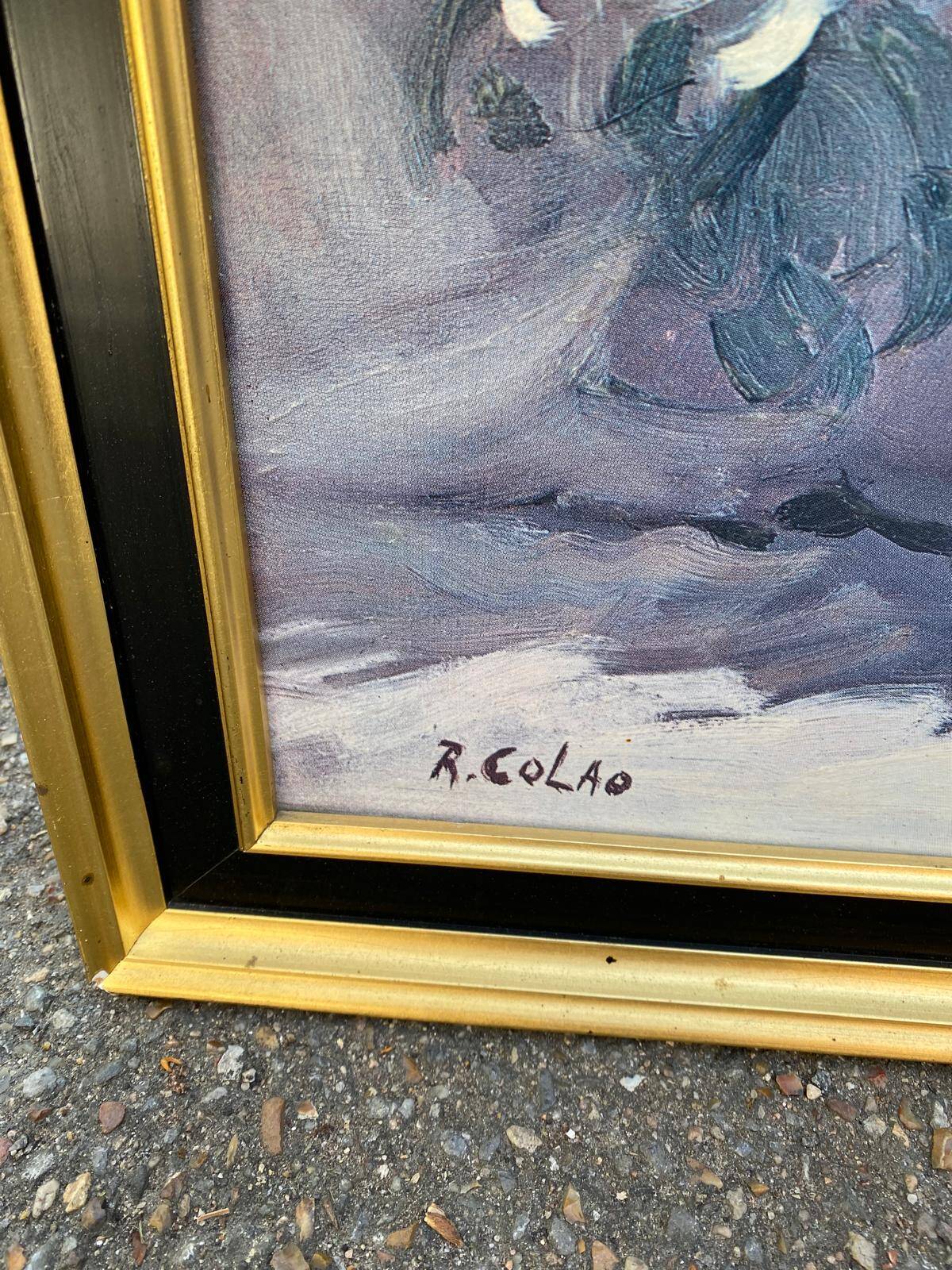 Painting oil on canvas Rudolph Colao still life 58x68