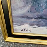 Painting oil on canvas Rudolph Colao still life 58x68