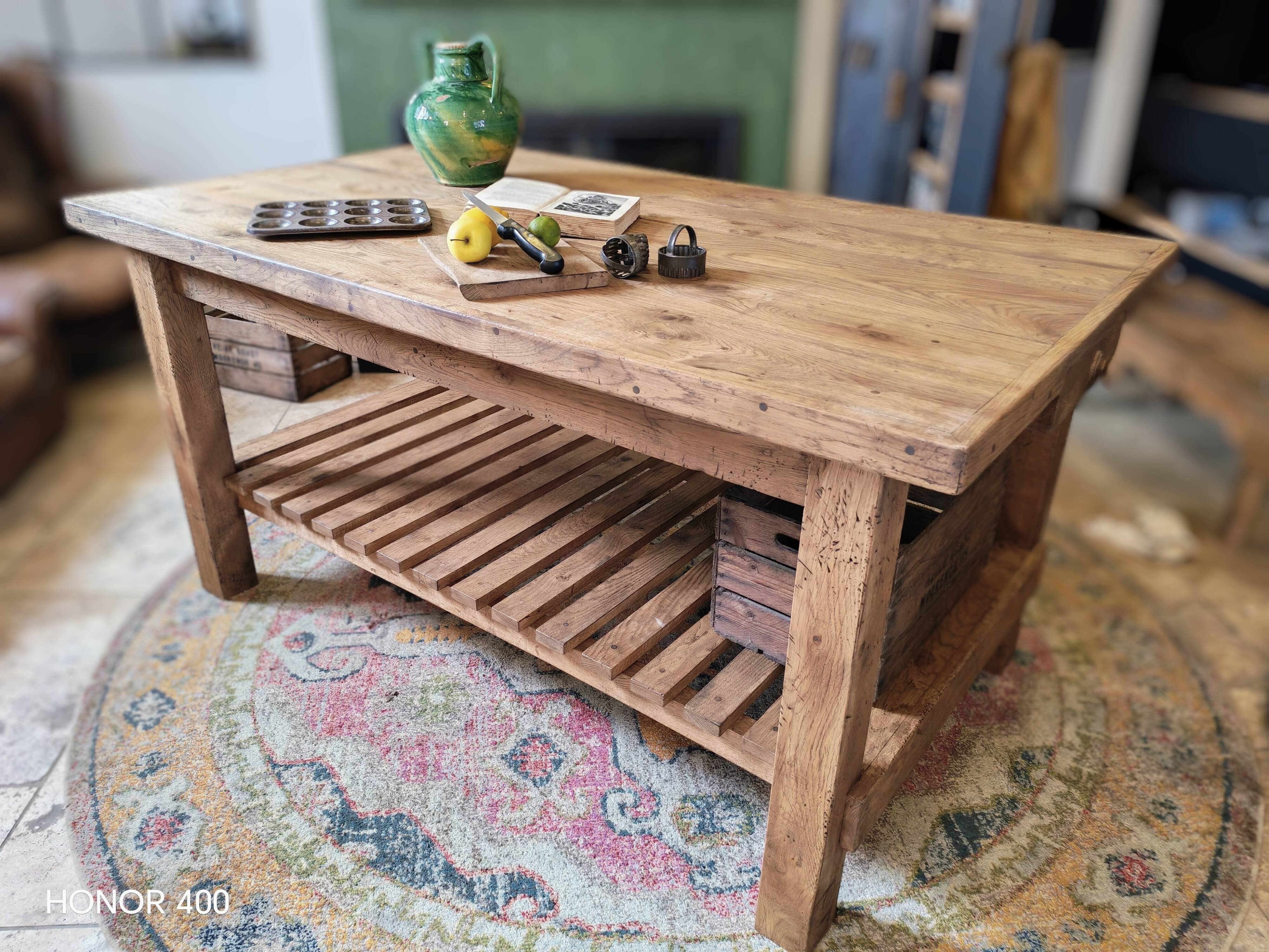XXL solid oak kitchen island/worktop 180 x 105
