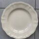Set of 5 Digoin Sarreguemines plain ivory plates with gadroons
