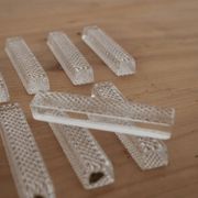 Set of 12 vintage cut lead crystal knife rests – Antique box