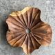 Large pendant light in corrugated teak leaf (Large D:60 H:20)
