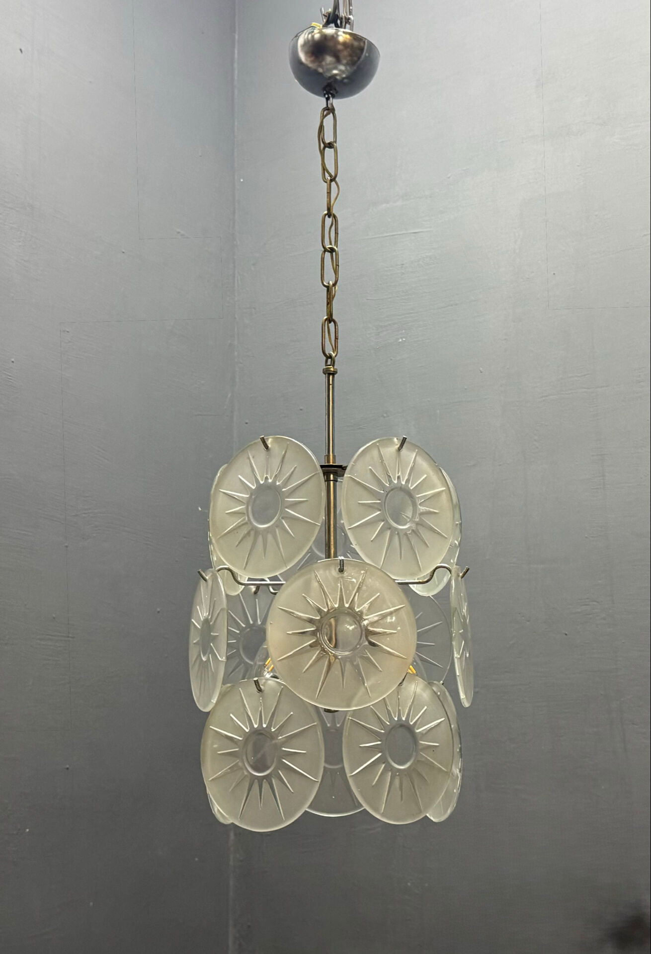 Chandelier en verre de Murano des années 1970