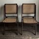 Paire de chaises pliantes cannées 1960