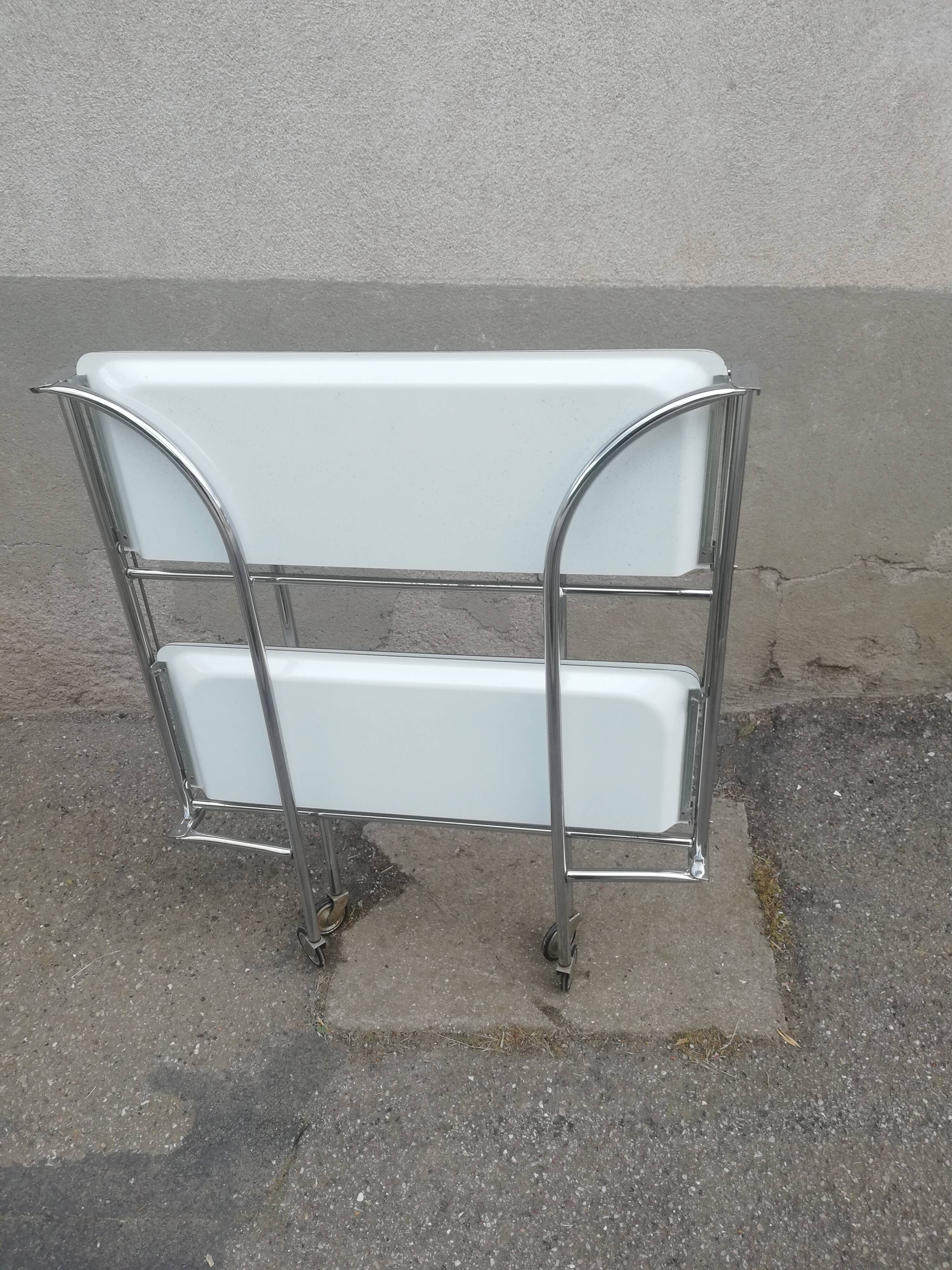 Desserte vintage pliante 2 plateaux