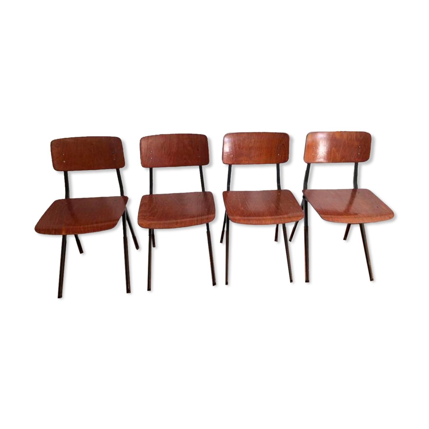 Set of 4 vintage chairs and design feet compass Marko by Kooistra