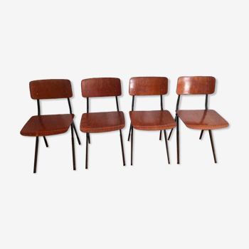 Set of 4 vintage chairs and design feet compass Marko by Kooistra