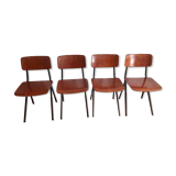 Set of 4 vintage chairs and design feet compass Marko by Kooistra