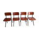 Set of 4 vintage chairs and design feet compass Marko by Kooistra