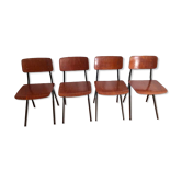 Set of 4 vintage chairs and design feet compass Marko by Kooistra