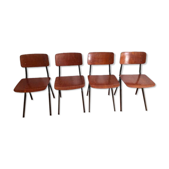 Set of 4 vintage chairs and design feet compass Marko by Kooistra