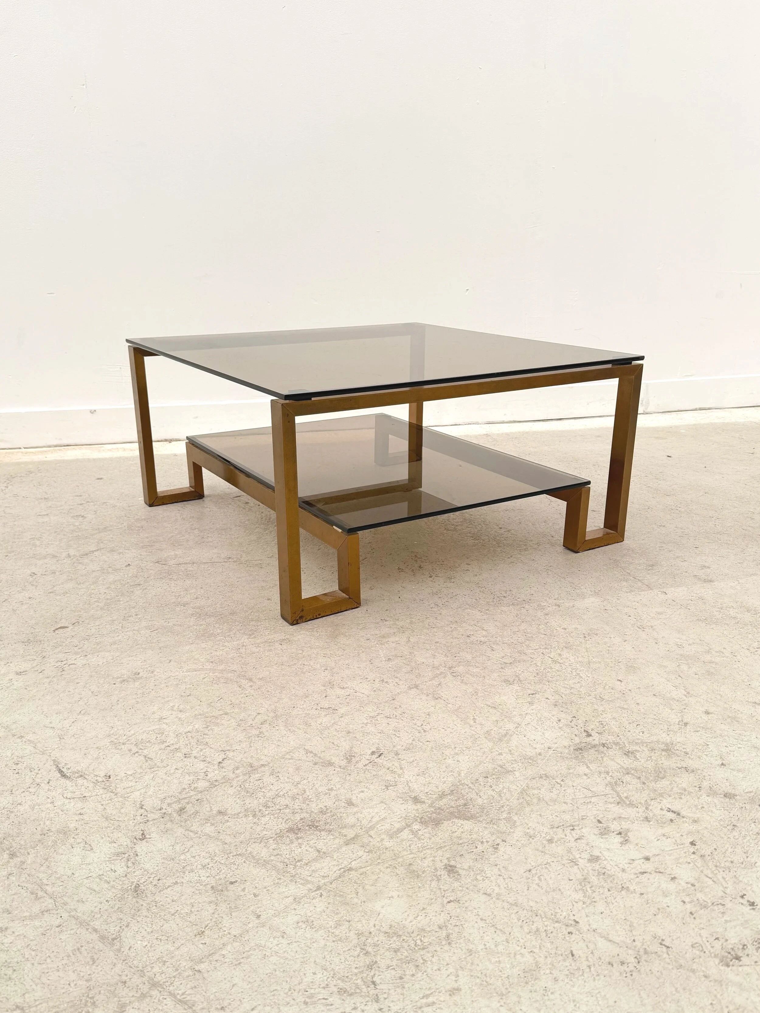 Metal and glass coffee table, 1970