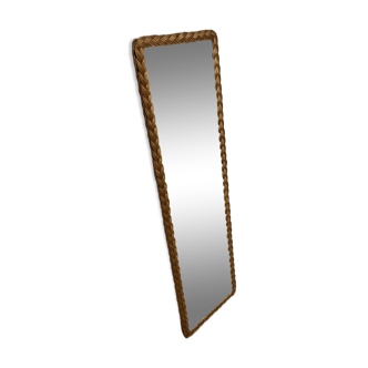 Miroir en osier vintage