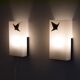 Pair of vintage metal, brass and acrylic wall lamps 1960