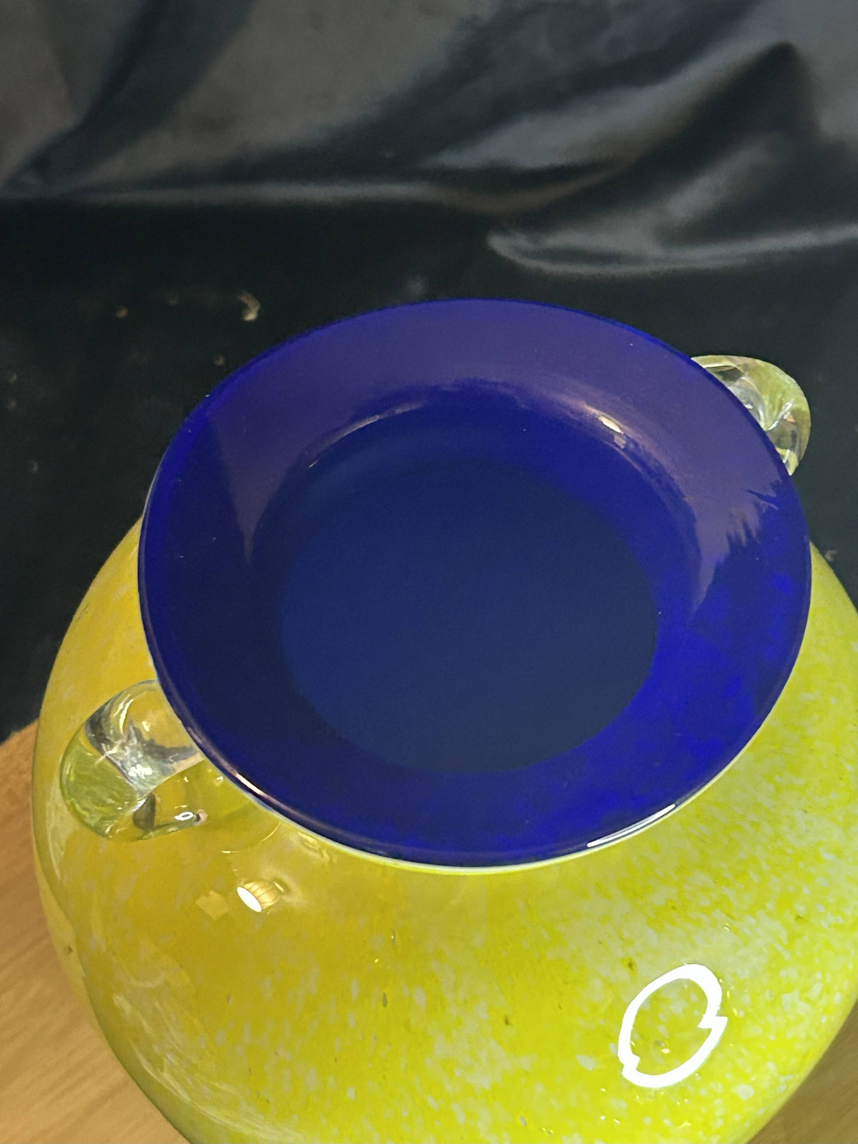 Murano Glass - Moretti Workshop - Large designer glass vase with inclusions