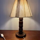 Lampe pied bois tourné style Charles Dudouyt
