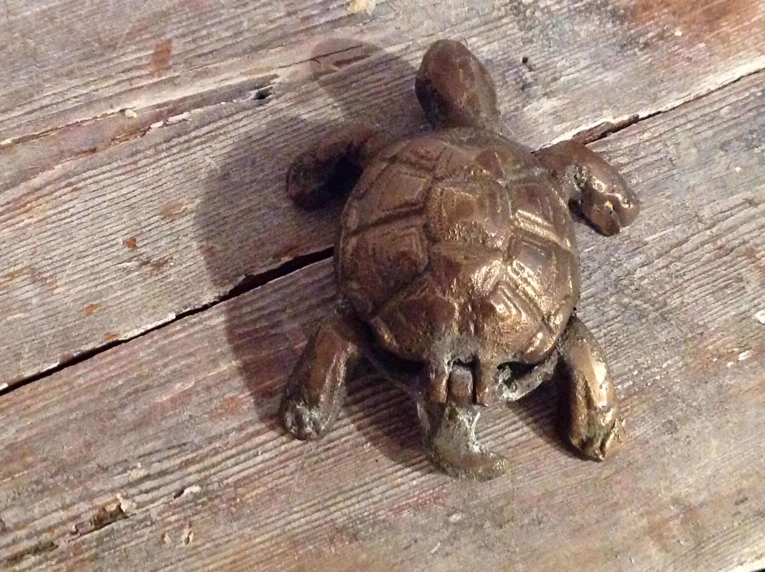 Brass turtle ashtray
