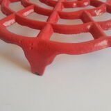 Dessous de plat fonte rouge ancien vintage