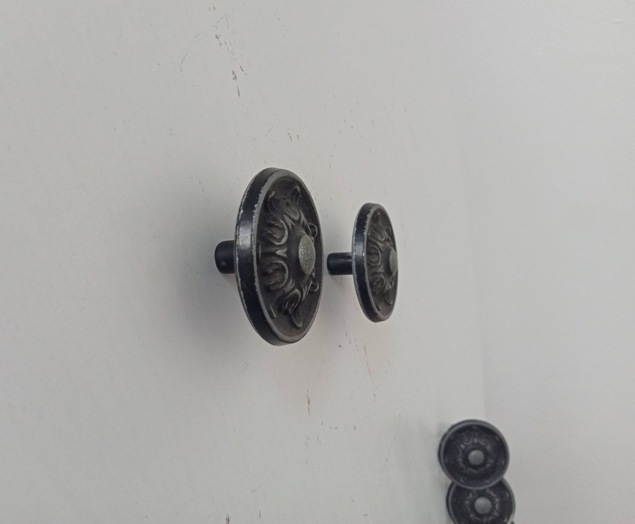 Pair of solid aluminium Victorian-style handles