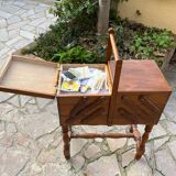 Travailleuse ou couturière vintage en bois