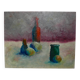 Tableau à encadrer nature morte contemporaine huile sur carton entoilé décoration campagne