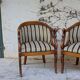 Pair of "swan neck" armchairs
