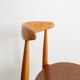 EIGHT WOODEN HANS J WEGNER "HEART / 4103" DINING CHAIRS, 1950s