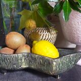 Vintage free-form tripod ceramic cactus planter