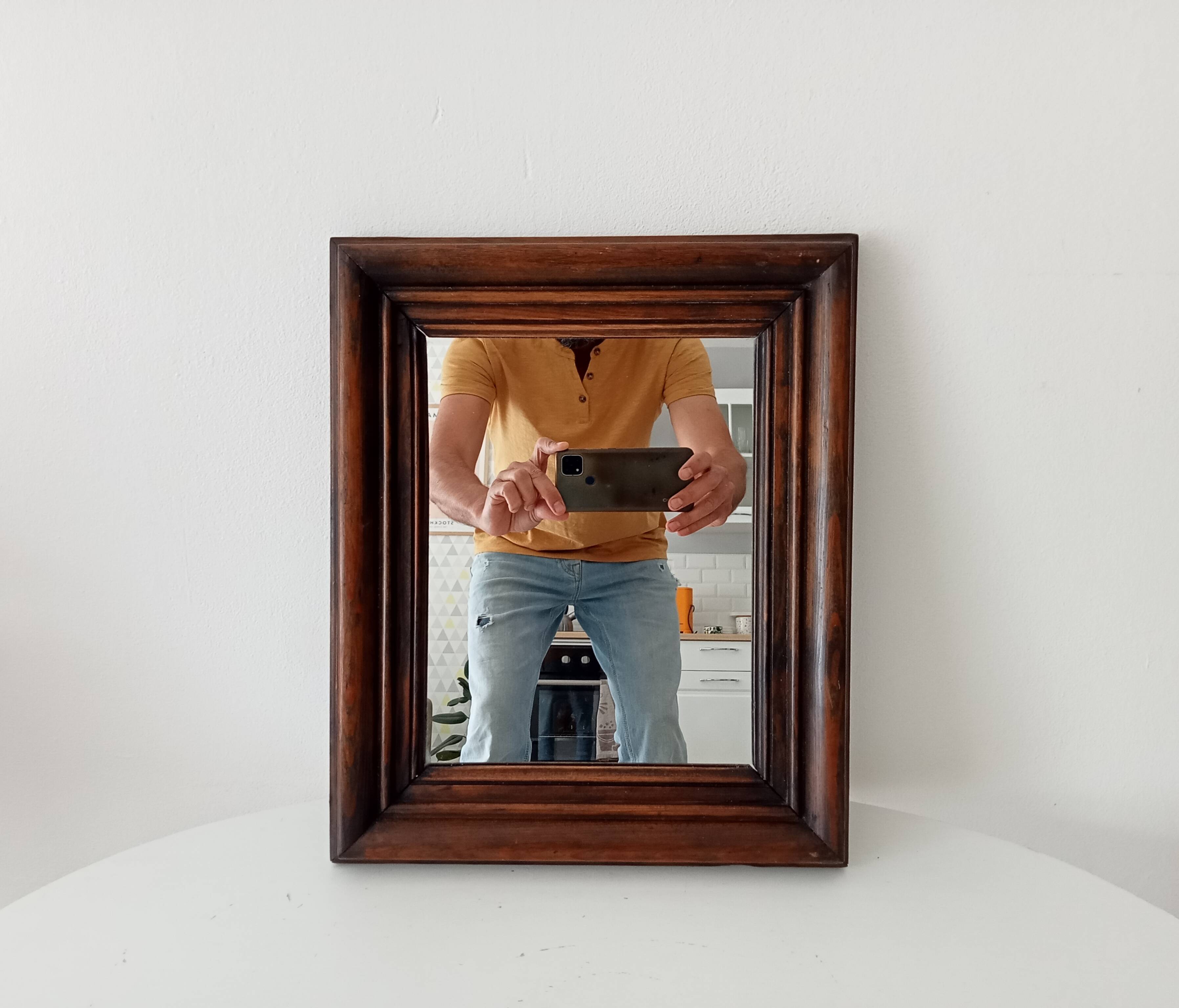 Antique wooden mirror