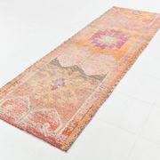 Pink & Orange Oriental Vintage Runner Rug, 101x301Cm