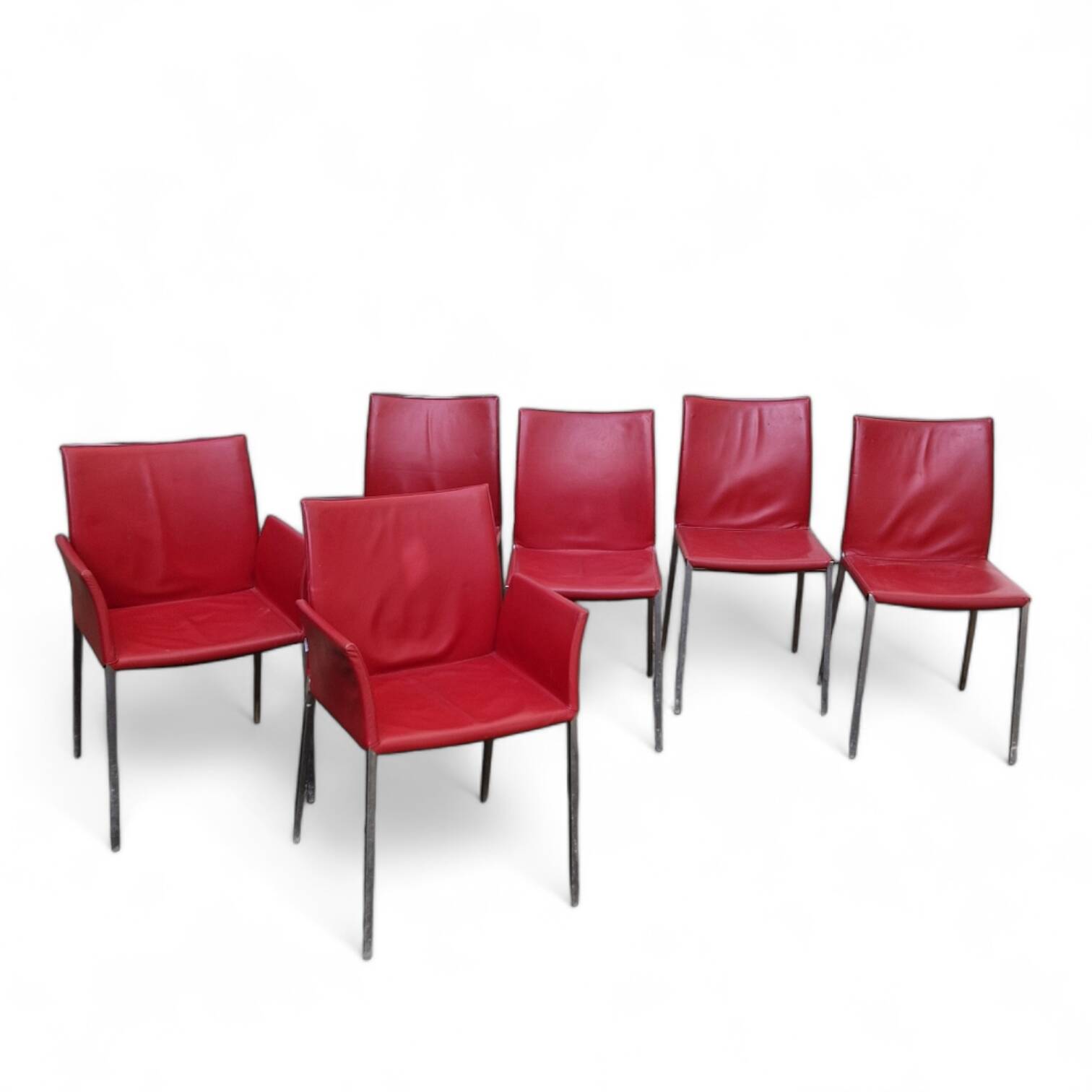 Roberto barbieri for zanotta, 2 armchairs and 4 “lia” chairs