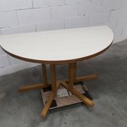 Rare set de 6 tables Baumann 1990, 80x120 et demi lune 120cm