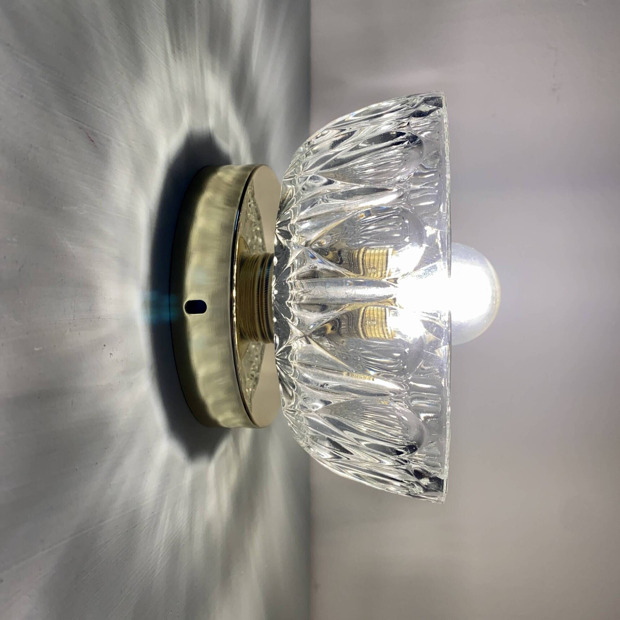 Vintage molded glass lampshade wall light - tableware collection -
