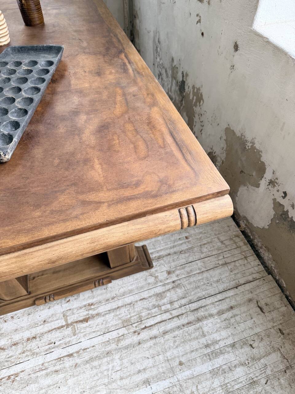 Table de repas chêne 1940 Dudouyt 240cm