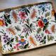 Vintage gold metal flowers tray